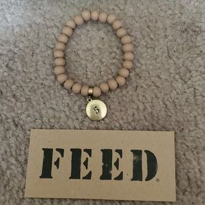 Beaded tan bracelet namaste stretch